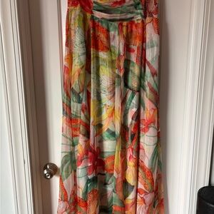 White House Black Market Tropical Floral Maxi Skirt
